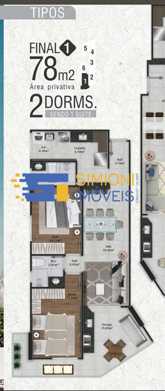 Apartamento à venda com 2 quartos, 79m² - Foto 9